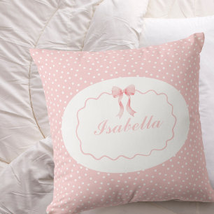Baby Shower Roze Strik Stippen Baby Meisje Coquett Kussen