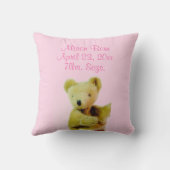 Baby shower Roze Teddy Bear Ballon Kussen (Achterkant)