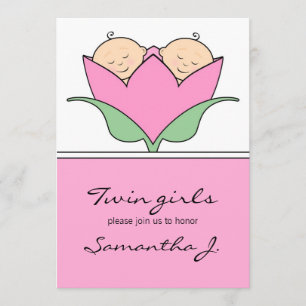 Baby shower roze tulpuitnodiging kaart