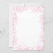 Baby shower roze witte glitter floraal kaart (Achterkant)
