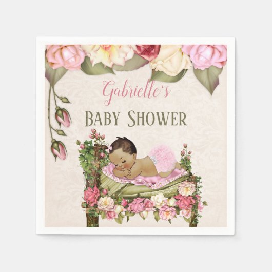 Baby shower Rozen van de tuinbouwer Servet (Voorkant)