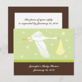 baby shower RSVP-kaart - groen en bruin RSVP Kaartje (Voorkant / Achterkant)