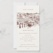 Baby shower Rust Winery Mountain Sketch Invitation (Devant)