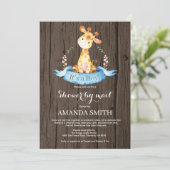 Baby shower Rustic Boy Giraffe par mail Invitation (Debout devant)