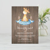 Baby shower Rustic Boy Giraffe par mail Invitation (Debout devant)