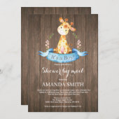 Baby shower Rustic Boy Giraffe par mail Invitation (Devant / Derrière)