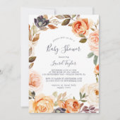 Baby shower Rustic Earth Florals Kaart (Voorkant)
