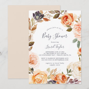 Baby shower Rustic Earth Florals Kaart