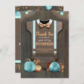 Baby shower Rustic Herfst Pumpkins Cute Bedankt (Voorkant / Achterkant)