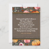 Baby shower Rustic Herfst Pumpkins Cute Bedankt (Achterkant)