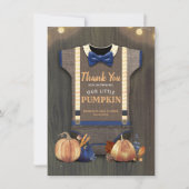 Baby shower Rustic Herfst Pumpkins Cute Bedankt (Voorkant)