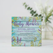 Baby shower Rustige Beach Chic Lavender Kaart (Staand voorkant)