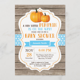 Baby shower Rustique Citrouille Boy Invitation Car