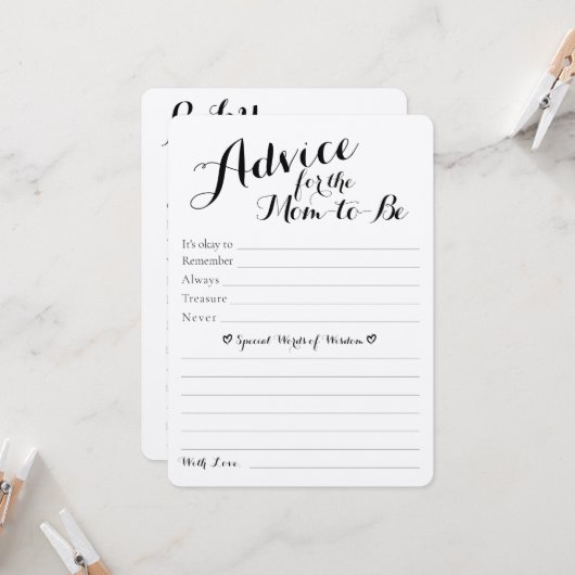 Baby shower rustique Conseils et prédictions carte (Devant/Arrière en situation)