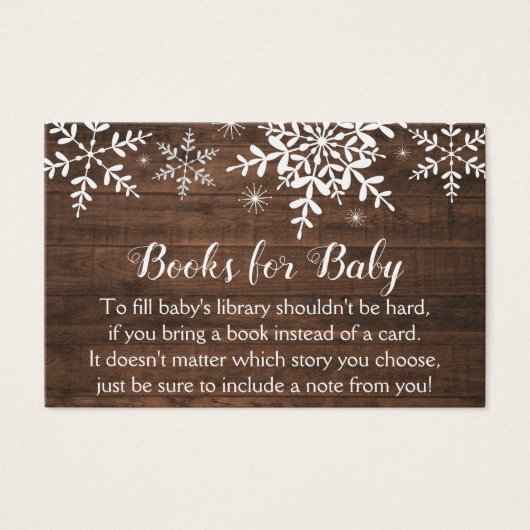 Baby shower Rustique de Snowflakes d'hiver Apporte (Devant)