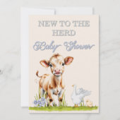 Baby shower Rustique New Herd Cute Invitation (Devant)