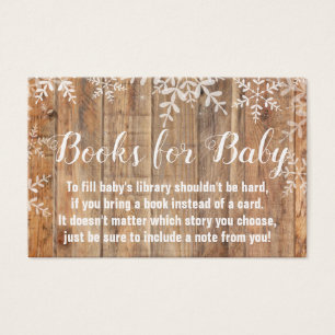 Baby shower Rustique Snowflakes Apportez un livre