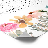 Baby shower 's nachts van wilde bloemen poster (Hoek)