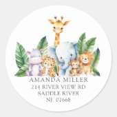 Baby shower Safari Adventure Étiquette de adresse (Devant)