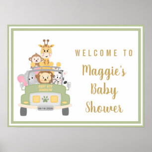 Baby shower Safari Affiche de bienvenue