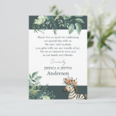 Baby shower Safari Bedankt (Staand voorkant)