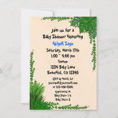 Baby shower Safari Blue Giraffe Invitation (Dos)
