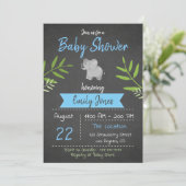 Baby shower Safari Boy Chalkboard Invitation (Debout devant)