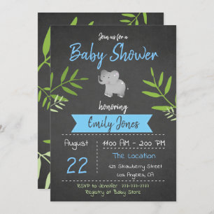 Baby shower Safari Boy Chalkboard Invitation