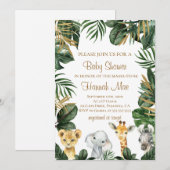 Baby shower Safari Boy Invitation (Devant / Derrière)