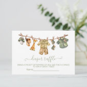 Baby shower Safari Clothesline Déchets Cartes Raff (Debout devant)