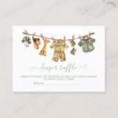 Baby shower Safari Clothesline Déchets Cartes Raff (Devant)