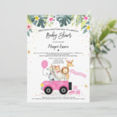 Baby shower Safari Drive By Baby shower Invitation (Debout devant)