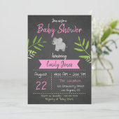 Baby shower Safari Girl Chalkboard Invitation (Debout devant)