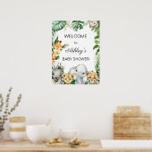 Baby shower Safari Green Welcome Poster (Cuisine)