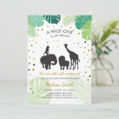 Baby shower Safari invitation Zoo Wild Jungle (Debout devant)