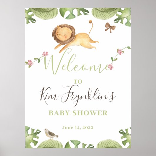 Baby shower Safari Jungle Affiche de bienvenue (Devant)