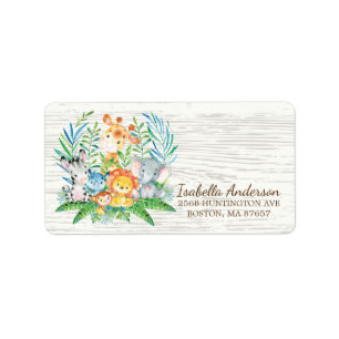 Baby shower Safari Jungle Étiquette de adresse