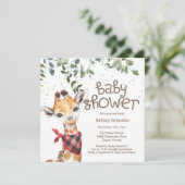 Baby shower Safari Jungle Green Invitation (Debout devant)