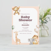 Baby shower Safari Jungle Invitation (Debout devant)