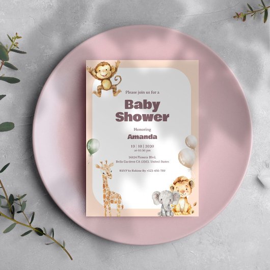Baby shower Safari Jungle Invitation