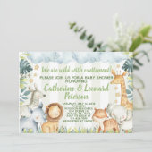 Baby shower Safari Jungle Invitation d'invitation (Debout devant)