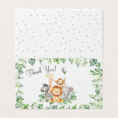 Baby shower Safari mignon Foldable Merci Cartes (Outside Unfolded)