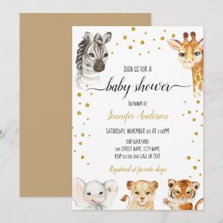 baby shower Safari Oerwoud Baby Animals Kaart
