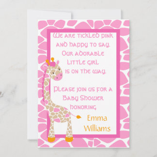 Baby shower Safari Sweetness Giraffe Invitation