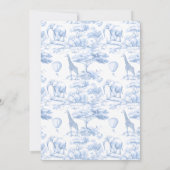 Baby shower Safari Toile Bleu Invitation (Dos)
