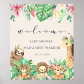 baby shower safari tropical Welcome Poster (Devant)