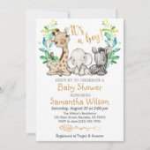 Baby shower Safari Wild Boy Invitation (Devant)