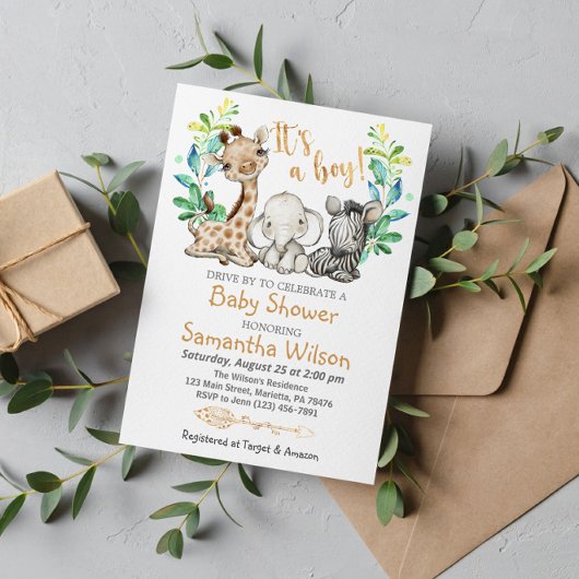 Baby shower Safari Wild Boy Invitation