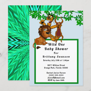 Baby shower sauvage d'une jungle Invitation tribal
