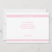 Baby shower Save-the-Dates Roze Save The Date (Voorkant)